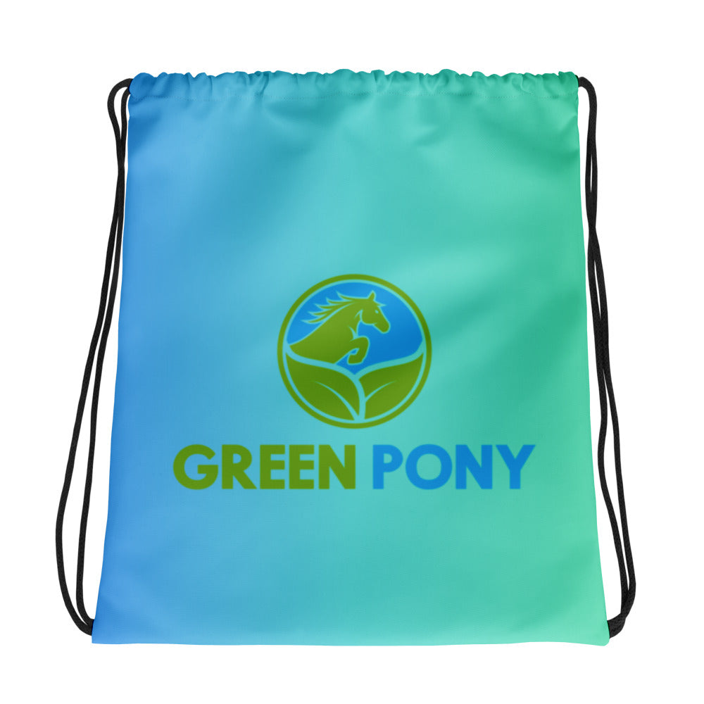 Green Pony Drawstring bag